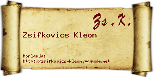 Zsifkovics Kleon névjegykártya